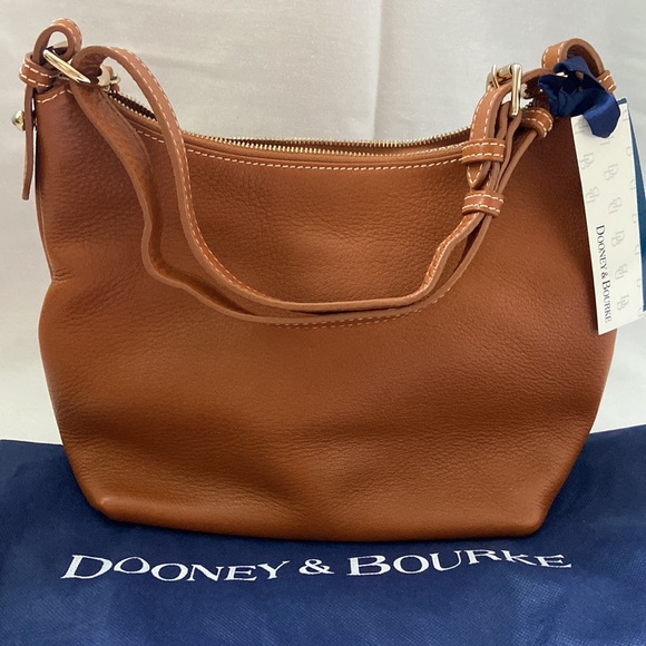 NWT Dooney & Bourke Desert Brown Leather Small Zipper Pocket Sac - Picture 4 of 11